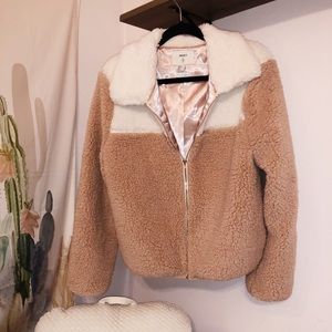 Puffy Fuzzy Two Tone Jacket